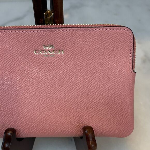 Coach Saffiano Leather Pouch Wristlet - Picture 4 of 13